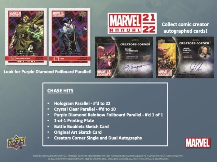 2021/22 Upper Deck Marvel Annual Hobby Pack (5 kartu per pack)
