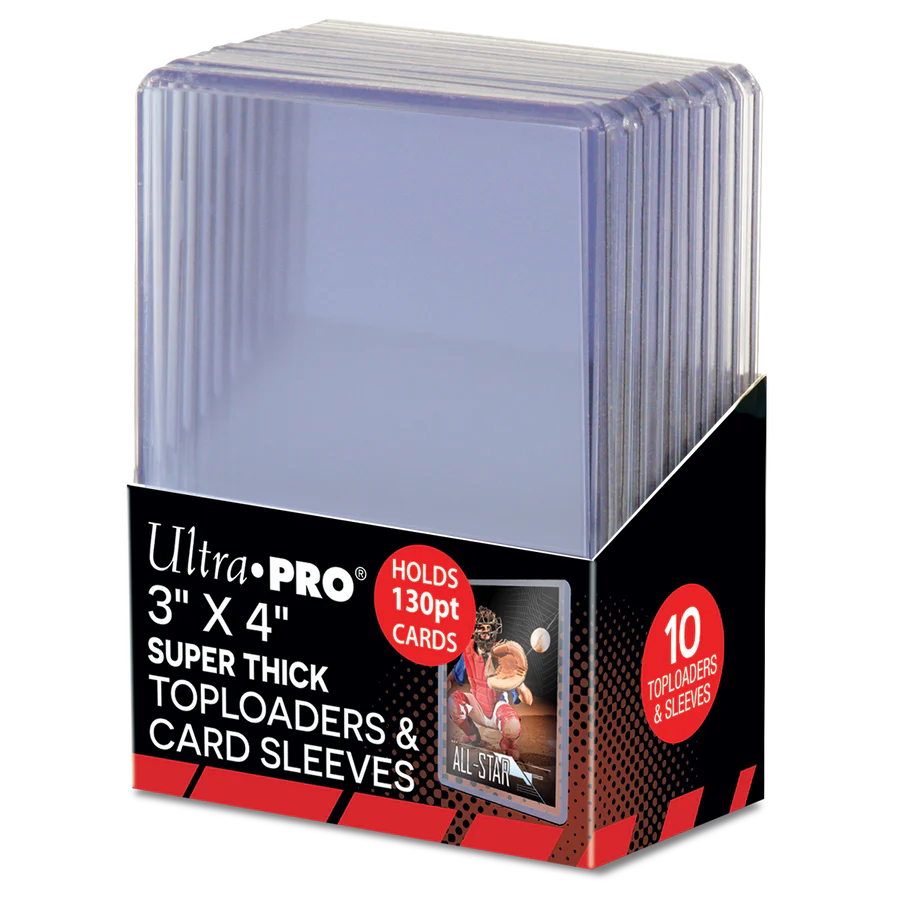 Ultra Pro 130pt Top Loaders Include Thick Card Sleeves Combo (isi 10 / pack) Ketebalan max 3,302mm
