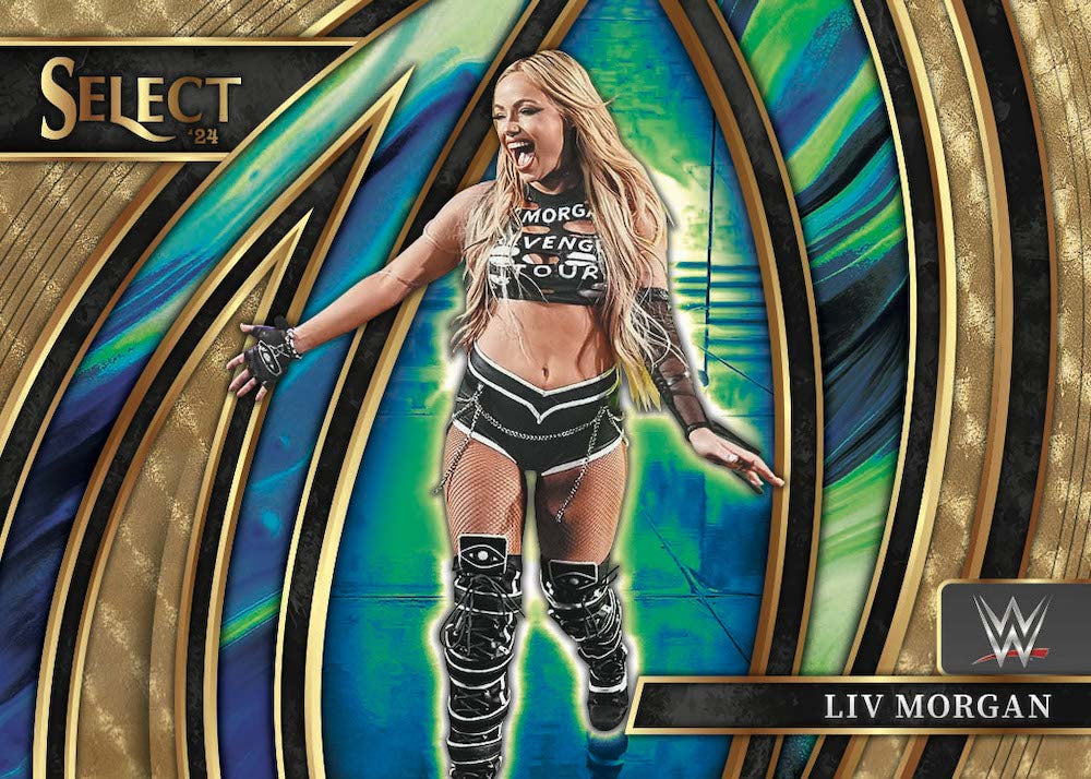 2024 Panini Select WWE Hobby International Box Liv Morgan Sensations Gold Wave Prizms Card