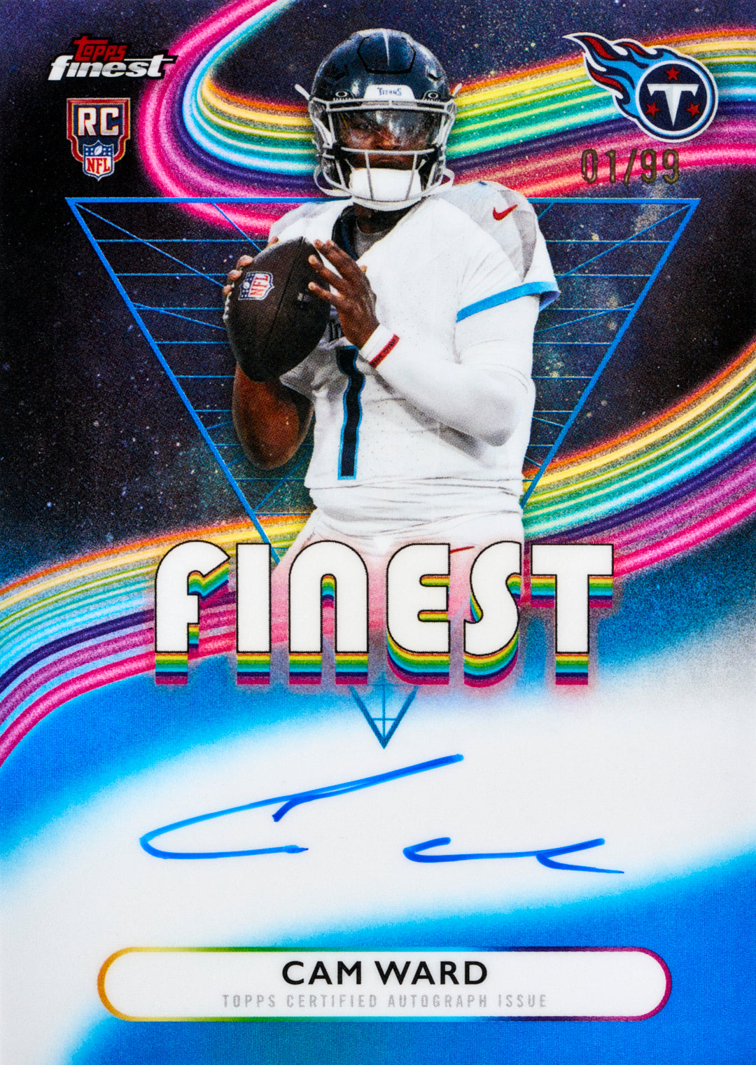2025 Topps Finest Football Hobby Box (10 Cards Per Pack, 6 Pack Per Box) 2 Autographs Per Box