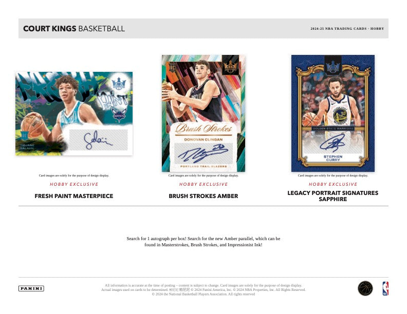 2024/25 Panini Court Kings Basketball Hobby Box Autograph Card