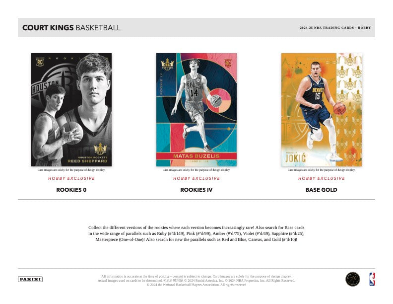 2024/25 Panini Court Kings Basketball Hobby Box Parallel Card