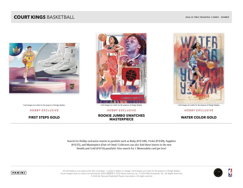 2024/25 Panini Court Kings Basketball Hobby Box Collector Card