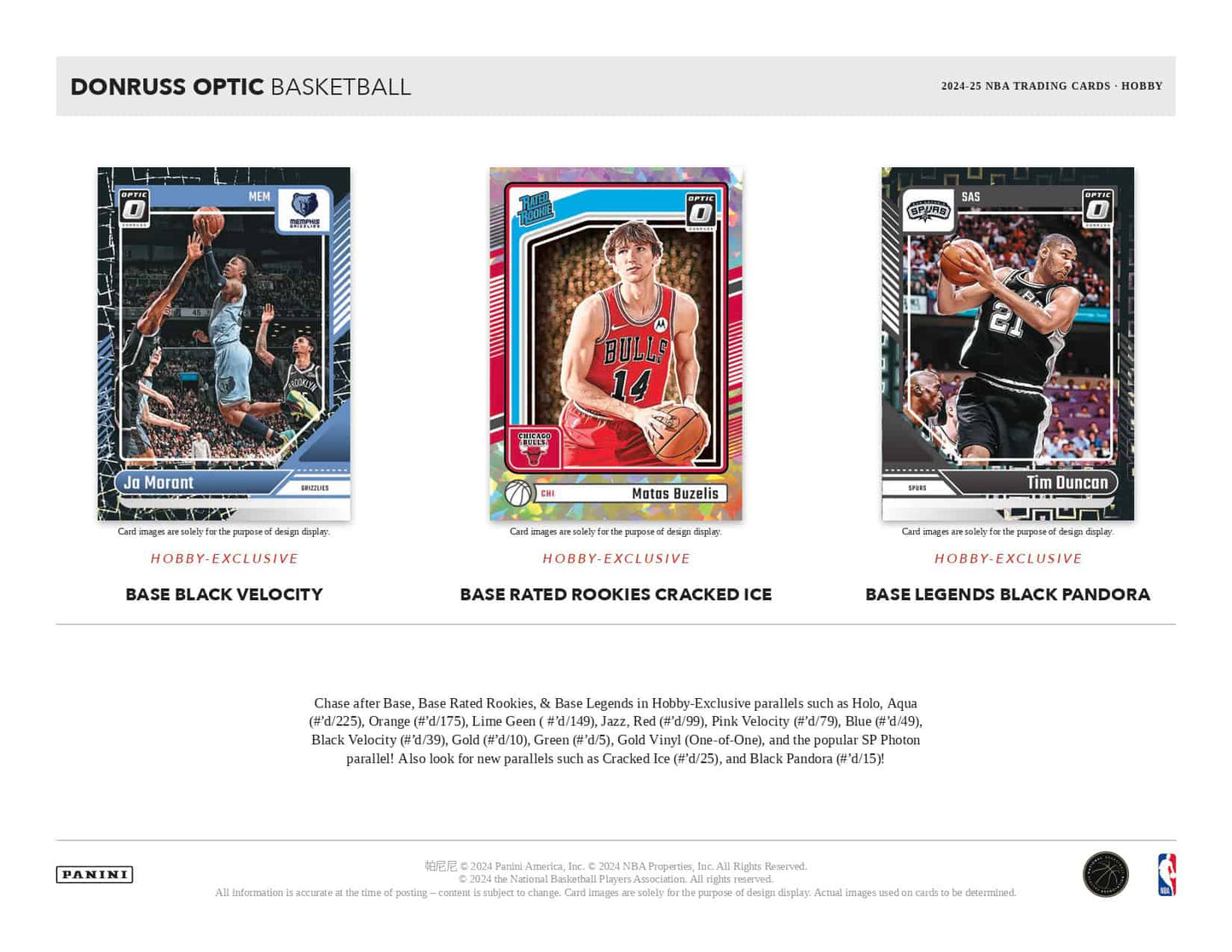 2024-25 Donruss Optic Basketball Hobby Box Base Card