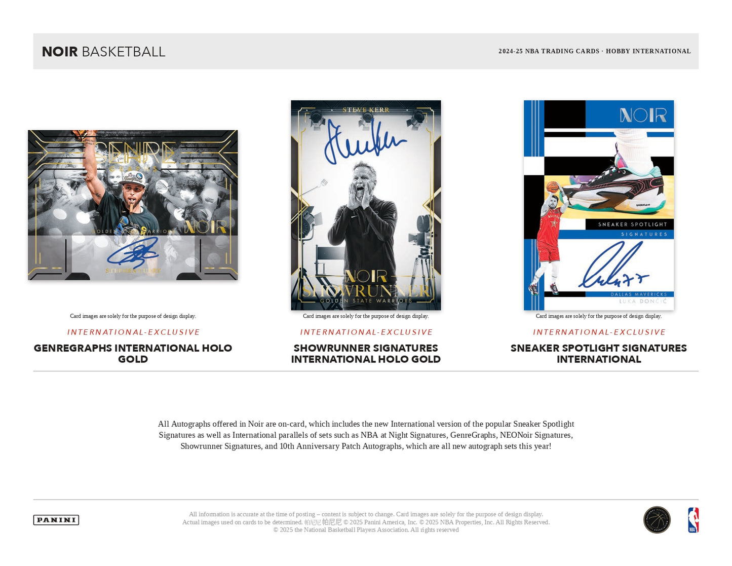 2024/25 Noir Basketball Hobby International Box Autograph Card
