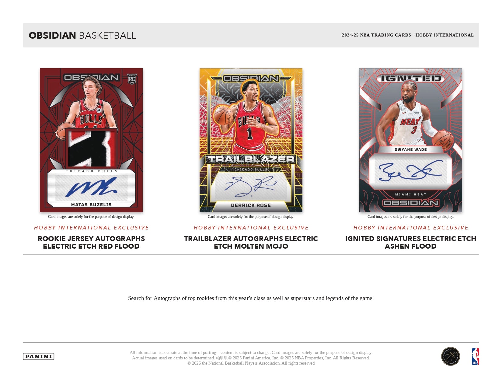 2024/25 Panini Obsidian Basketball International Hobby Box Autograph Card