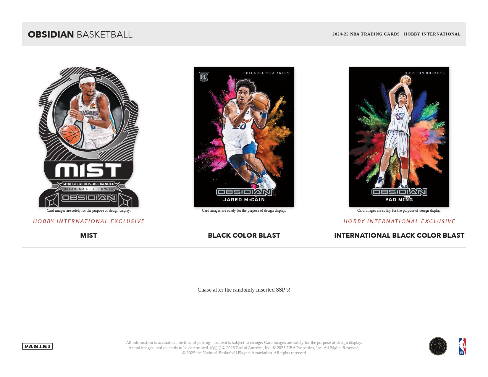 2024/25 Panini Obsidian Basketball International Hobby Box SSP Cards