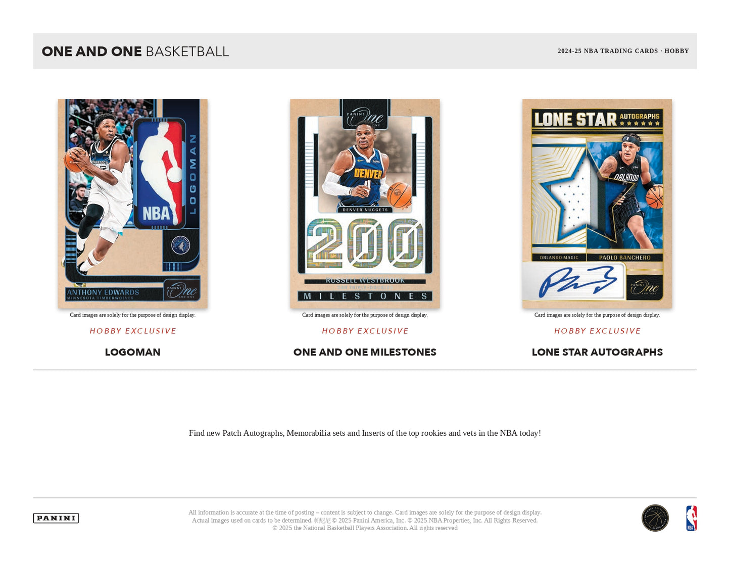 2024-25 One And One Basketball Hobby Box Patch Card