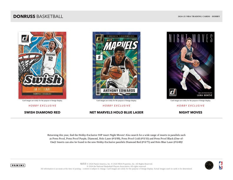2024/25 Panini Donruss Basketball Hobby Box Insert Card