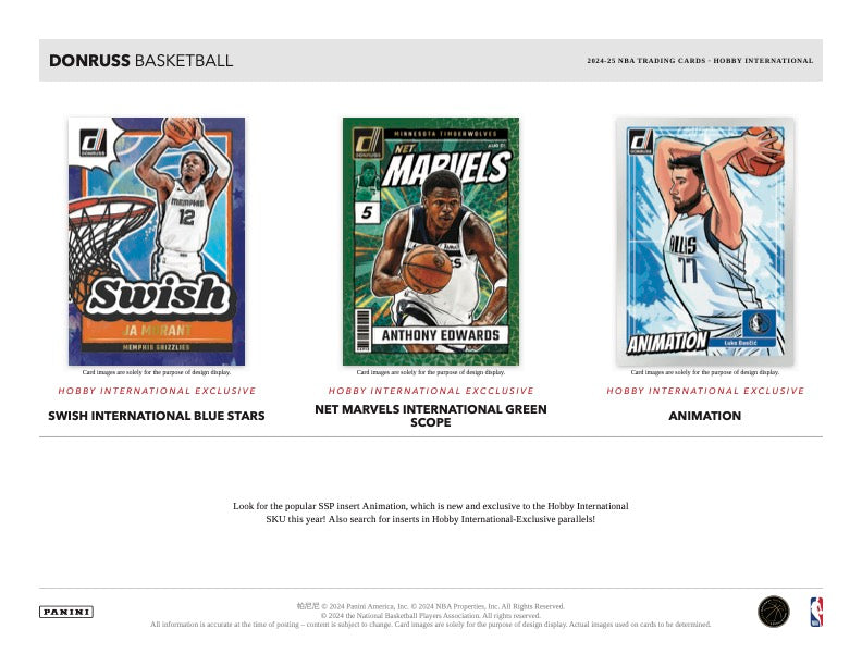 2024/25 Panini Donruss Basketball Hobby International Box (4 pack per box, 10 kartu per pack) Nimitz Cards