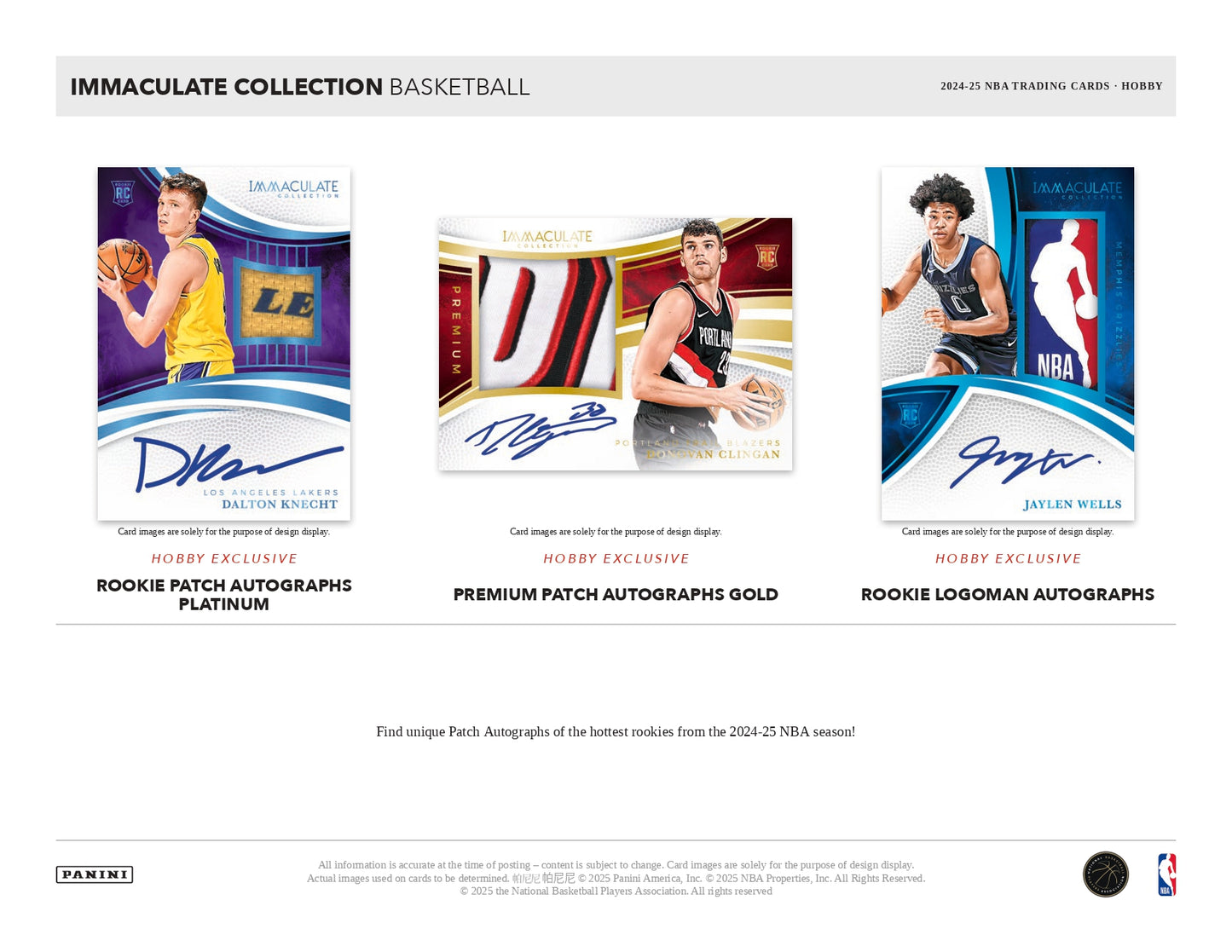 2024/25 Immaculate Basketball Hobby Patch Autograph