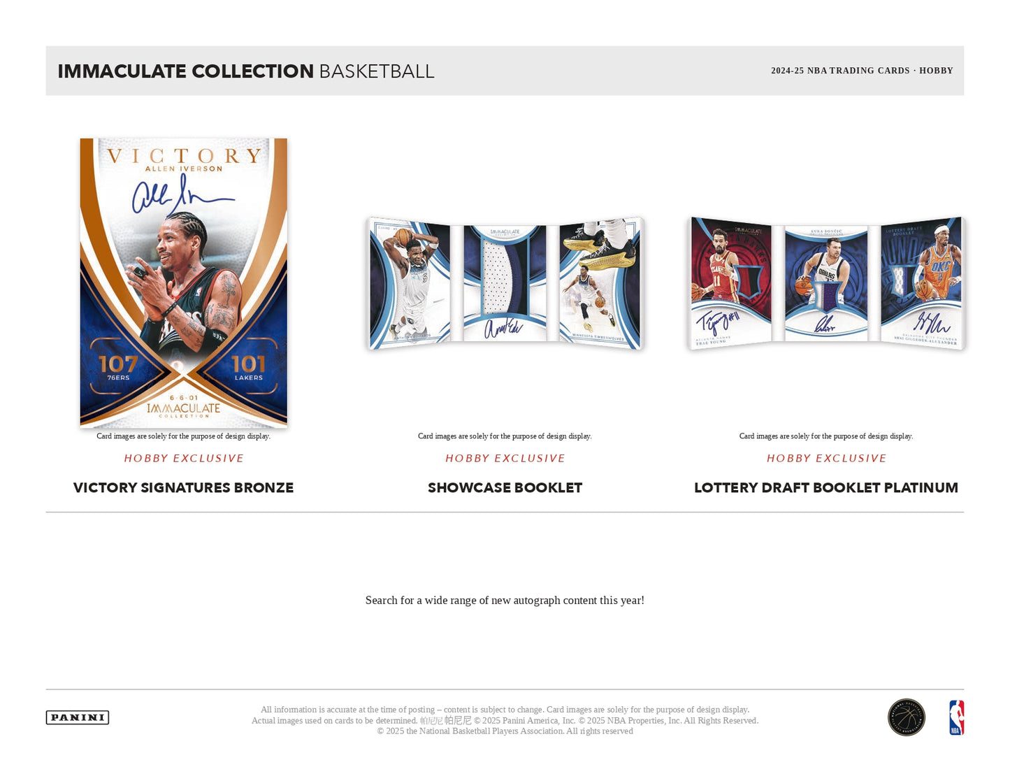 2024/25 Immaculate Basketball Hobby Booklet Card