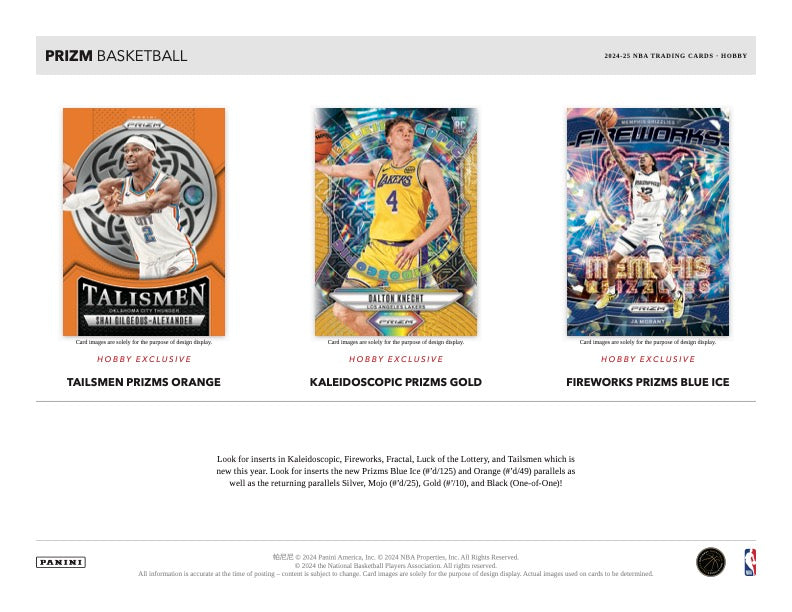 2024/25 Panini Donruss Basketball Hobby Box Prizms Blue Ice Card