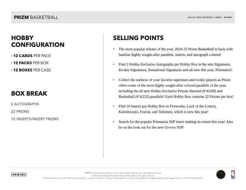 2024/25 Panini Donruss Basketball Hobby Box Detail