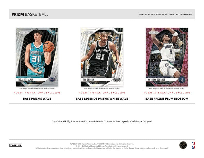 2024/25 Panini Prizm Basketball Hobby International Box (12 pack per box, 5 kartu per pack) Nimitz Cards