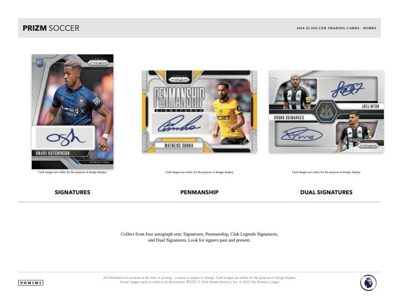 2024/25 Panini Prizm English Premier League EPL Hobby Box (12 pack per box, 12 kartu per pack) - 1 autograph per box