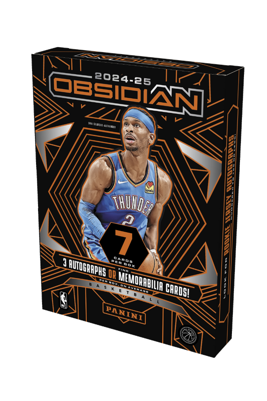 2024/25 Obsidian Basketball Hobby Box - (7 card per pack, 1 pack per box) 2 autographs & 1 memorabilia & 3 inserts/base parallels/1 base