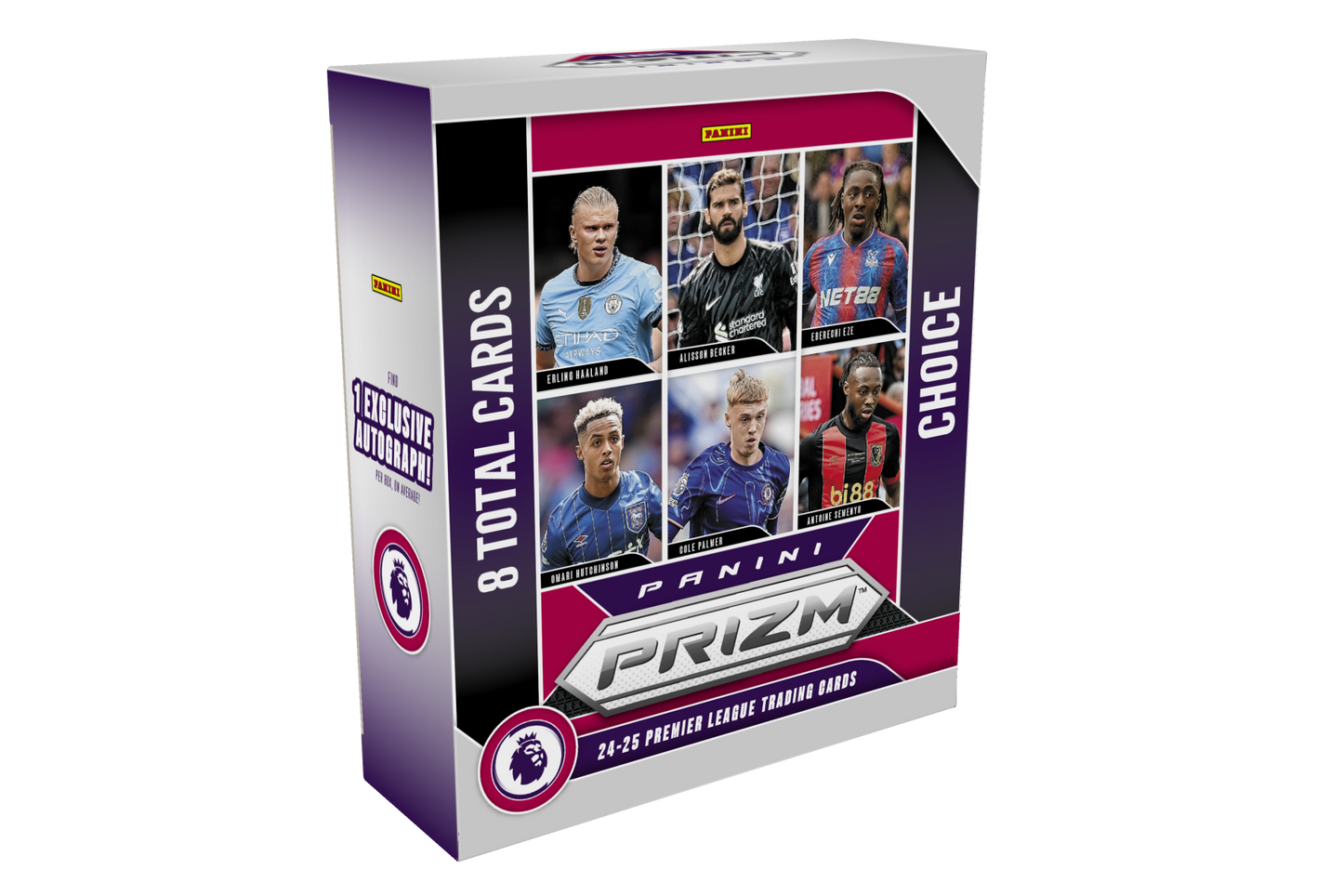 2024/25 Panini Prizm English Premier League EPL Choice Box (8 kartu per box) - 1 autograph & 3 silver prizm per box