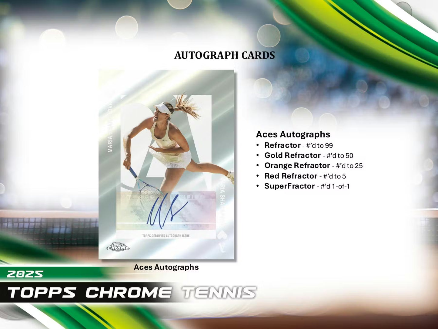 2025 Topps Chrome Tennis Aces Autographs Cards