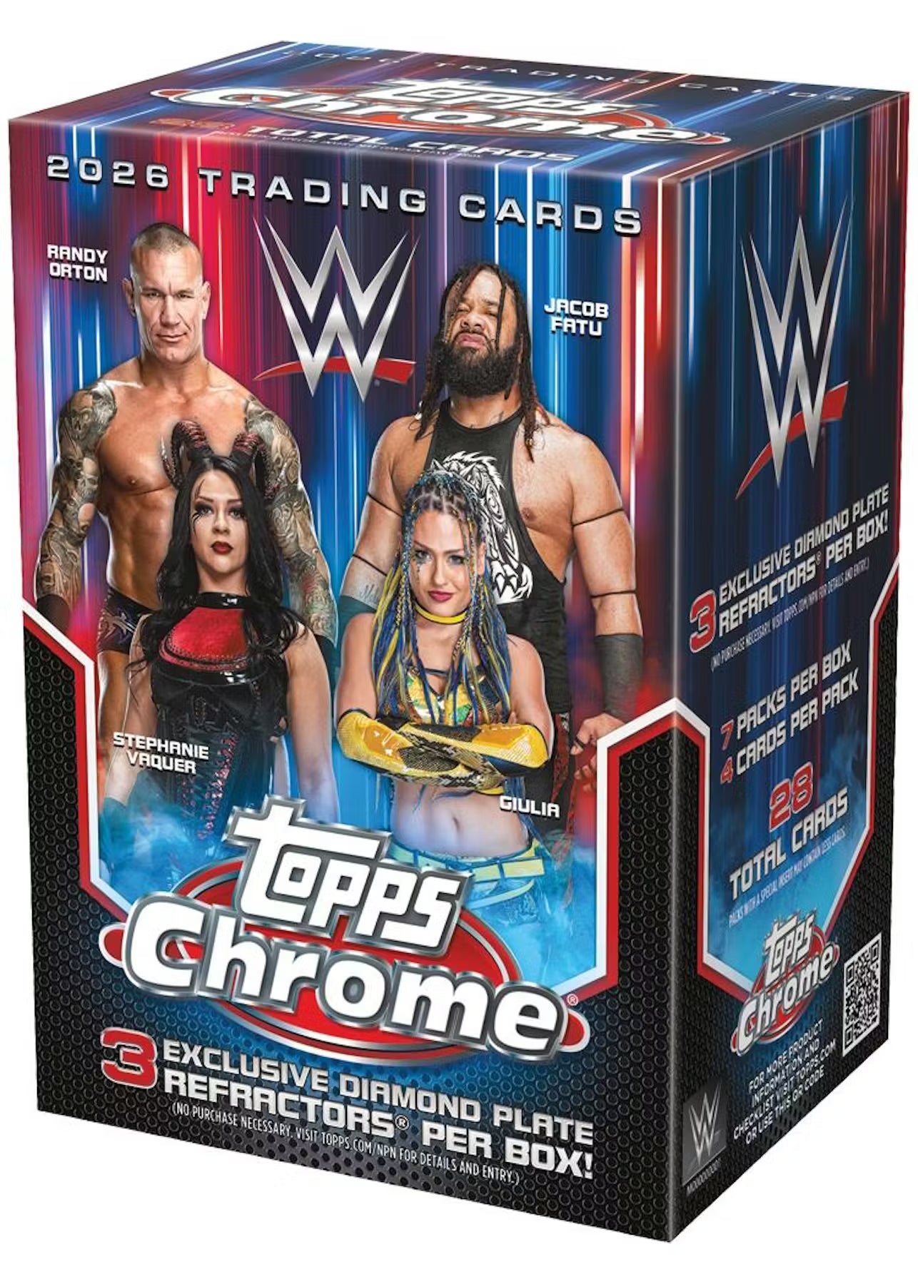 2026 Topps Chrome WWE Wrestling Value Box 3 Diamond Plate
