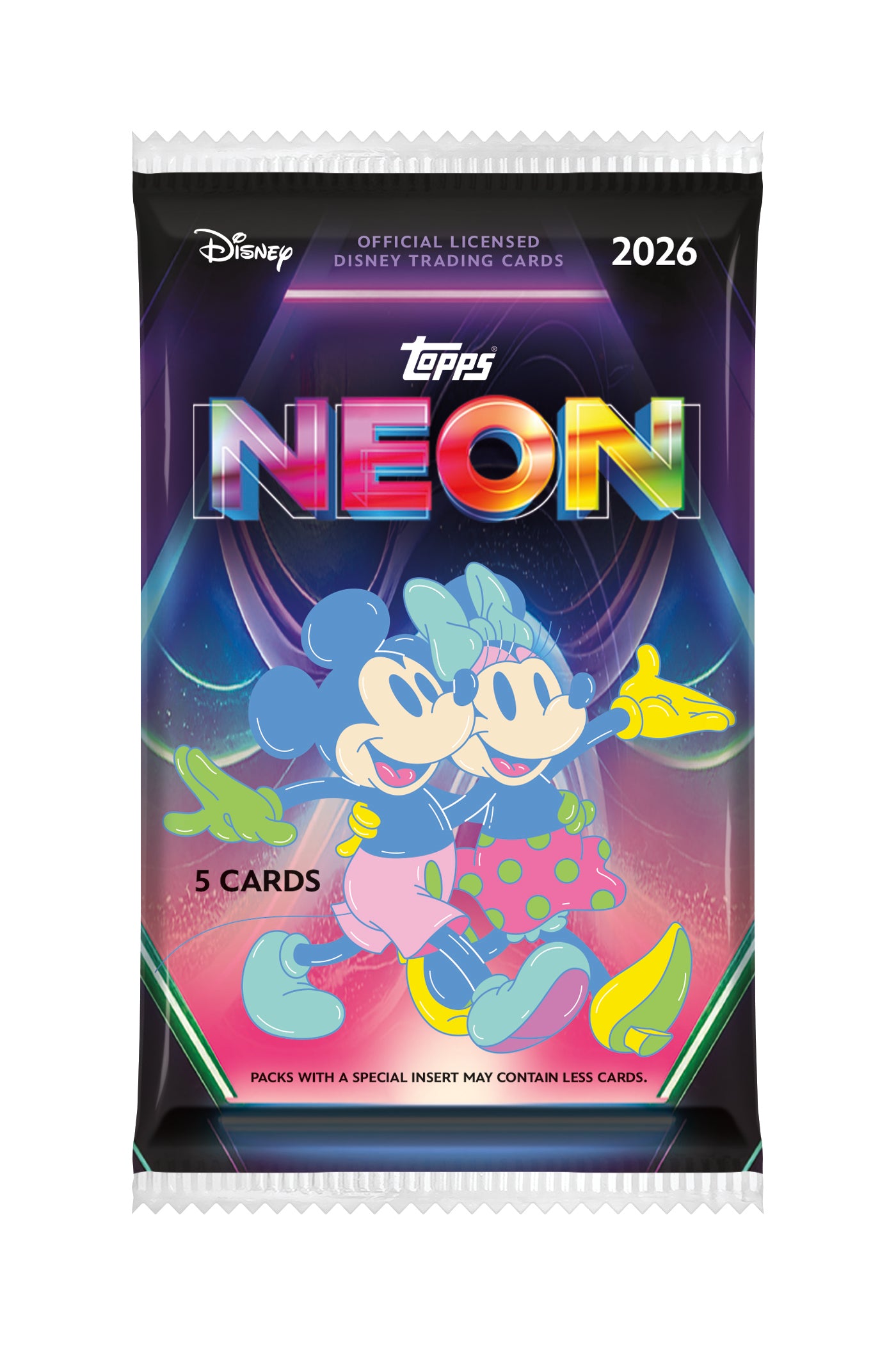 2026 Topps Disney Neon Value Pack (7 Packs Per Box, 5 Cards Per Pack)