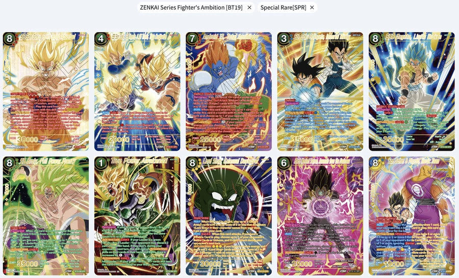 DRAGON BALL SUPER CARD GAME Fighter's Ambition Booster Box BT19 SS Son Goku Card