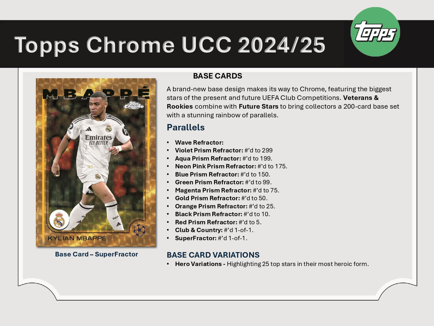 2024/25 Topps Chrome UEFA Club Competitions - Base Card