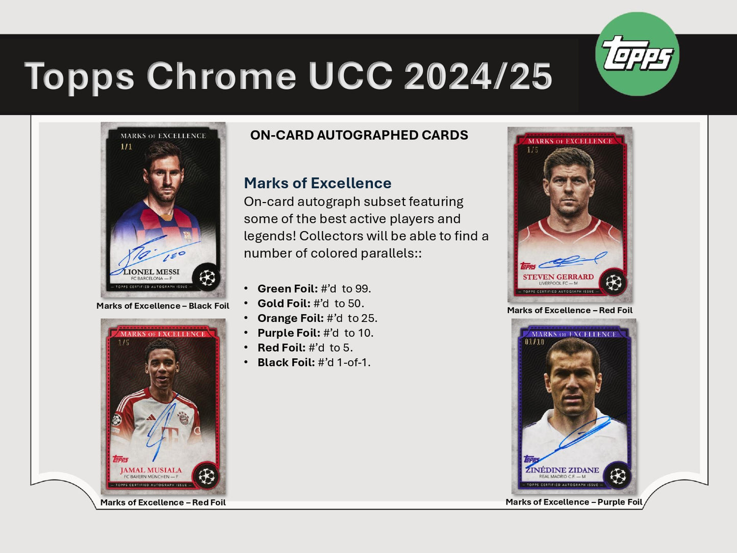 2024/25 Topps Chrome UEFA Club Competitions - Autographed Cards