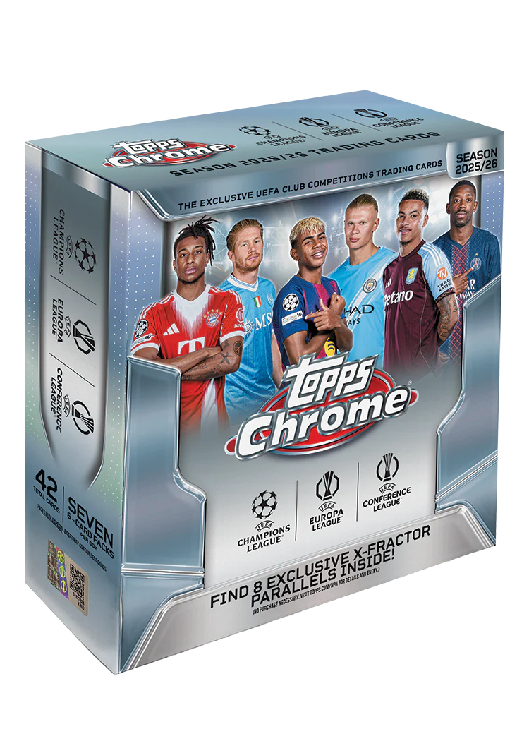 2025/26 Topps Chrome UEFA Club Competitions Mega Box 8 X-Fractor