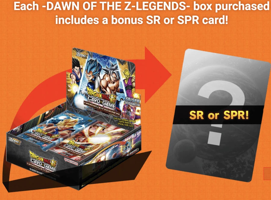 DRAGON BALL SUPER CARD GAME Dawn of the Z-Legends Booster Box BT18 Bonus Card