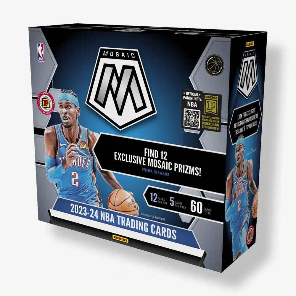 2023/24 Panini Mosaic Basketball Hobby International Box (12 pack per box, 5 kartu per pack) - 12 exclusive Mosaic Prizm per box Nimitz