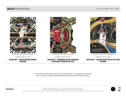 2023/24 Panini Select Basketball Hobby Box (12 pack per box, 5 kartu per pack) - 3 autographs or memorabilia & 12 prizms per box