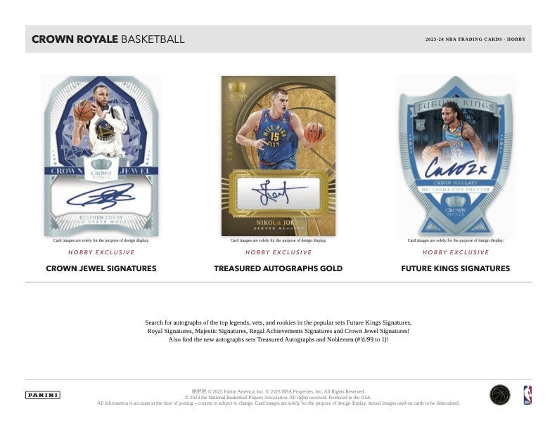 2023/24 Panini Crown Royale Basketball Hobby Box (8 kartu per box) - 1 autograph per box