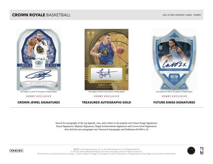 2023/24 Panini Crown Royale Basketball Hobby Box (8 kartu per box) - 1 autograph per box