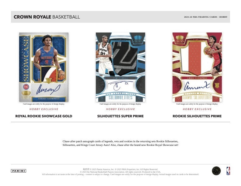 2023/24 Panini Crown Royale Basketball Hobby Box (8 kartu per box) - 1 autograph per box