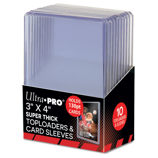 Ultra Pro 130pt Top Loaders Include Thick Card Sleeves Combo (isi 10 / pack) Ketebalan max 3,302mm