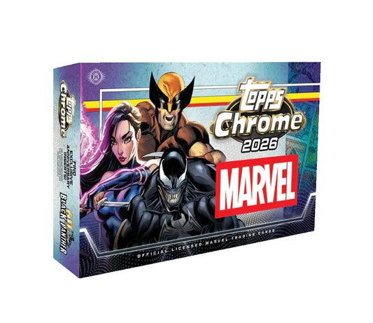 2026 Topps Marvel Comics Chrome Hobby Box (6 cards per pack, 12 packs per box) Find Exclusive Anniversary Inserts