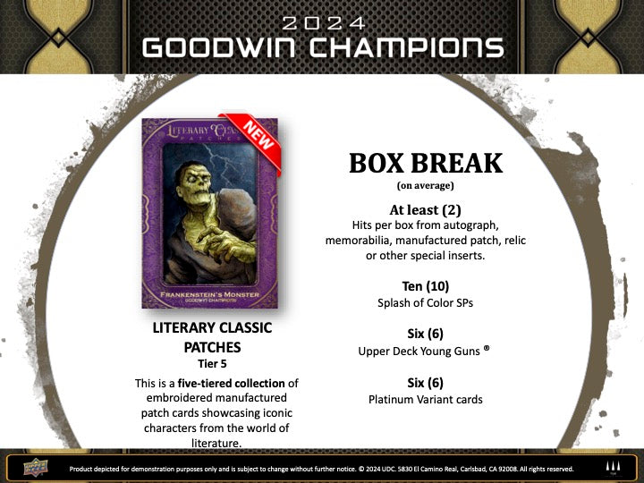 2024 Upper Deck Goodwin Champions Hobby Box (15 pack per box, 5 kartu per pack)