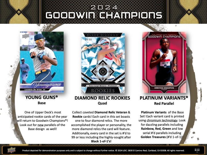 2024 Upper Deck Goodwin Champions Hobby Box (15 pack per box, 5 kartu per pack)