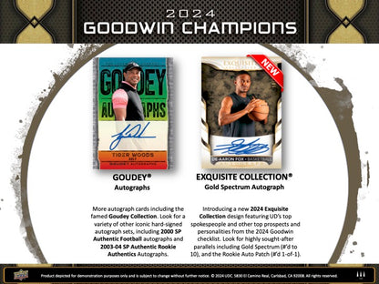 2024 Upper Deck Goodwin Champions Hobby Box (15 pack per box, 5 kartu per pack)