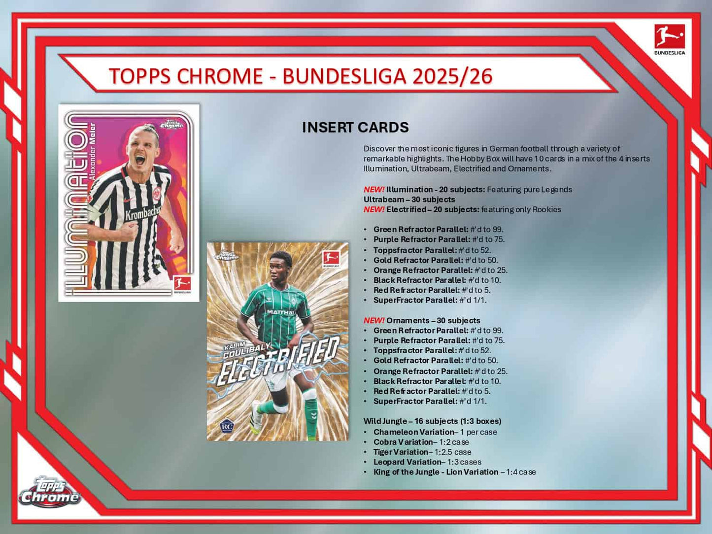 2025/26 Topps Chrome Bundesliga Soccer Hobby Box Insert Card