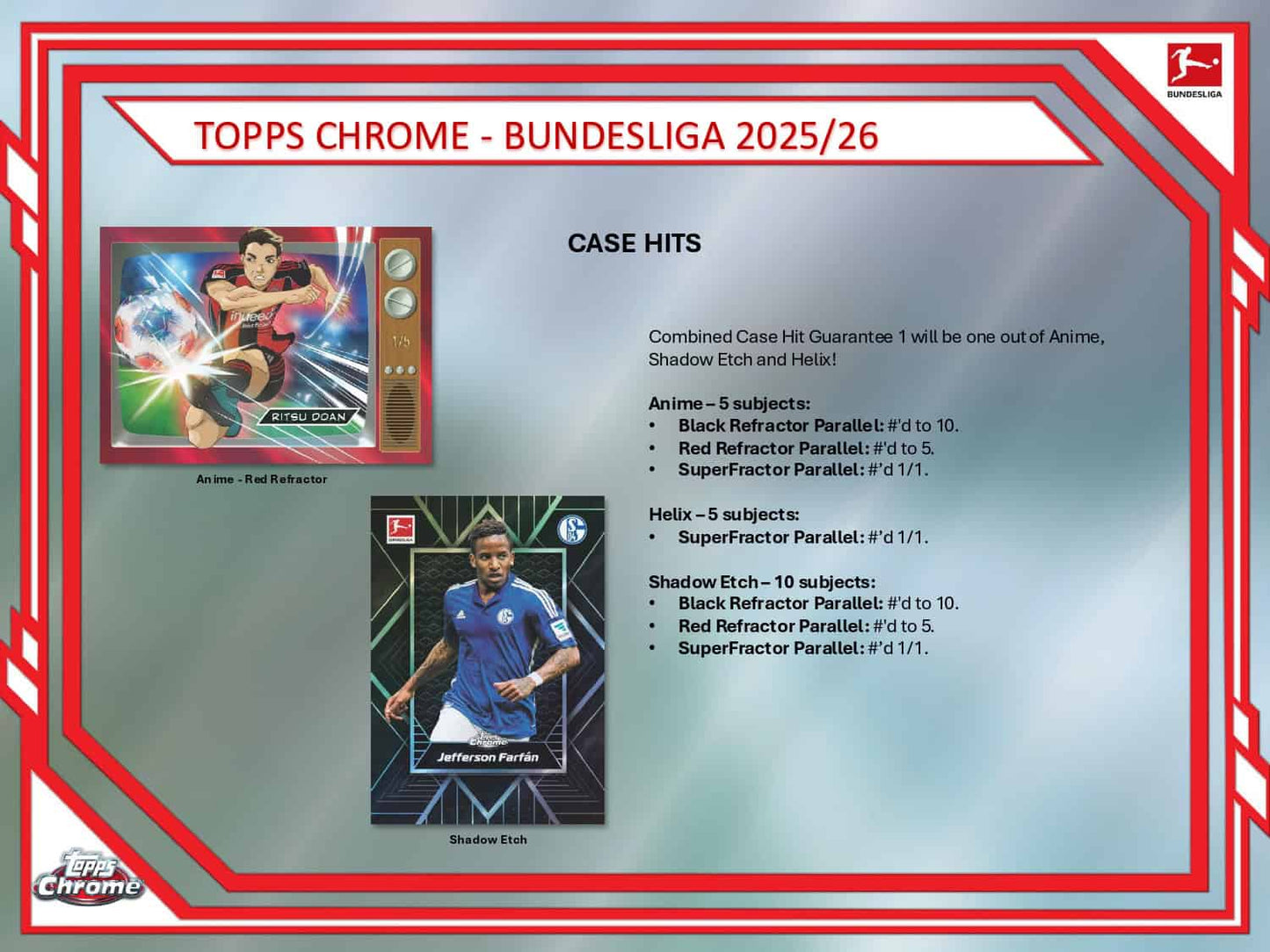 2025/26 Topps Chrome Bundesliga Soccer Hobby Box Case Hits