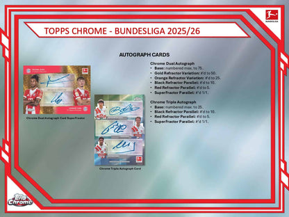 2025/26 Topps Chrome Bundesliga Soccer Hobby Box Dual Autograph Cads