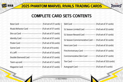 2025 Kakawow Phantom Marvel Rivals Trading Cards Contents