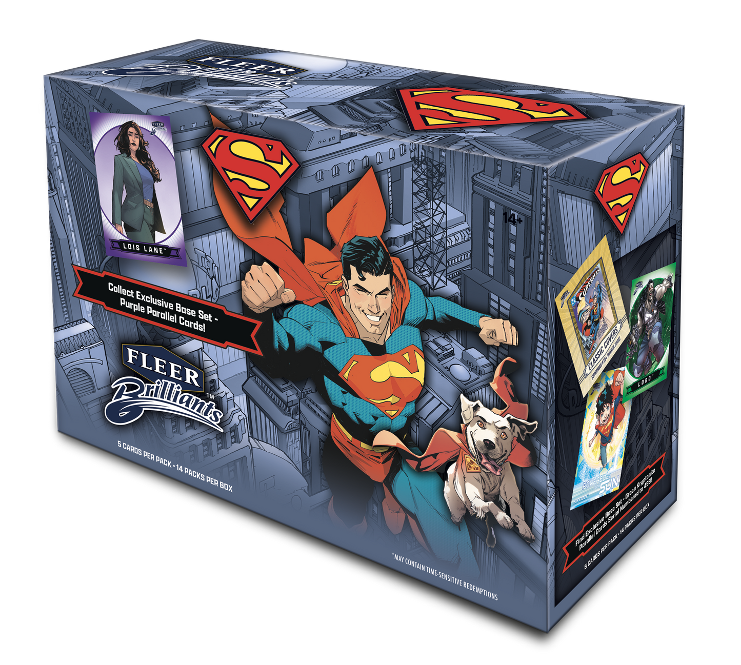 2025 Upper Deck Fleer Brilliants Superman Mega Box (14 pack per box, 5 kartu per pack) - minimal 1 numbered parallel per box