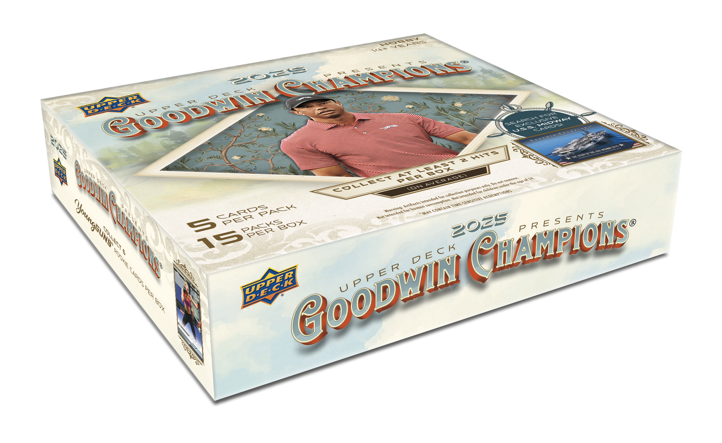 2025 Upper Deck Goodwin Champions Hobby Box (15 pack per box, 5 kartu per pack) - 2 hits per box
