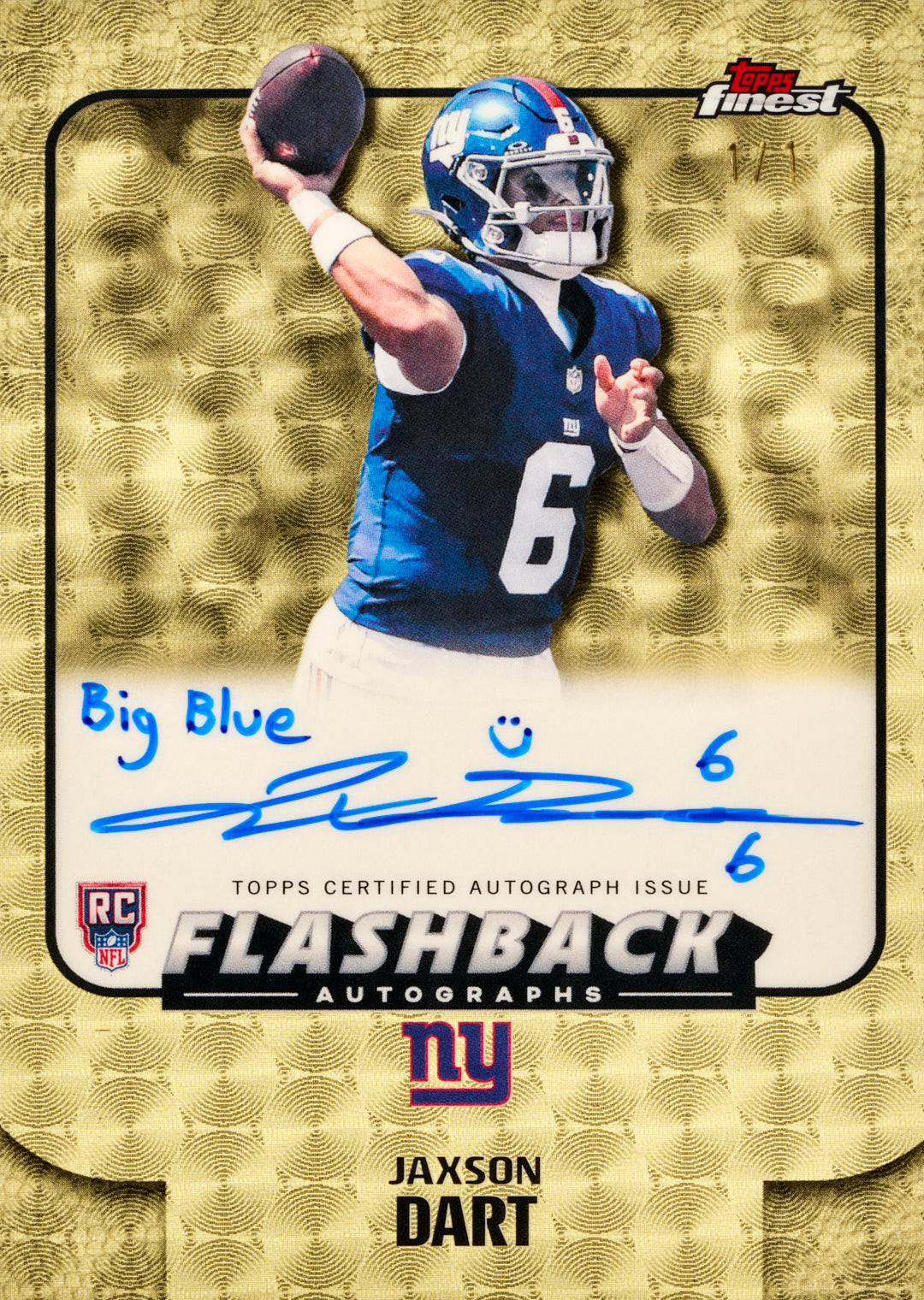 2025 Topps Finest Football Hobby Box (10 Cards Per Pack, 6 Pack Per Box) 2 Autographs Per Box