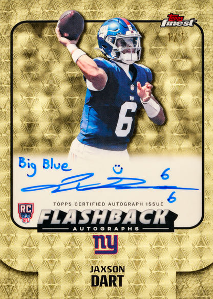 2025 Topps Finest Football Hobby Box (10 Cards Per Pack, 6 Pack Per Box) 2 Autographs Per Box