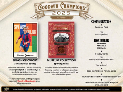 2025 Upper Deck Goodwin Champions Hobby Pack (5 kartu per pack)