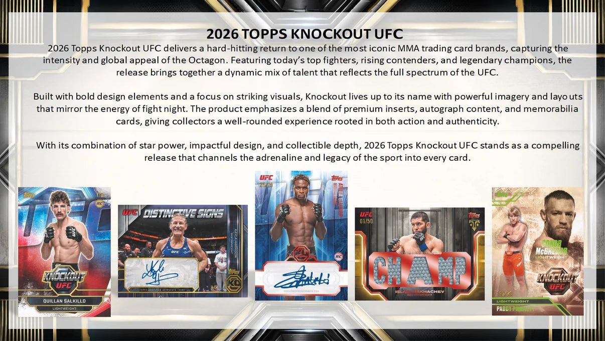 2026 Topps Knockout UFC Hobby Box Detail